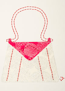 Handbag in White, Pink & Silver