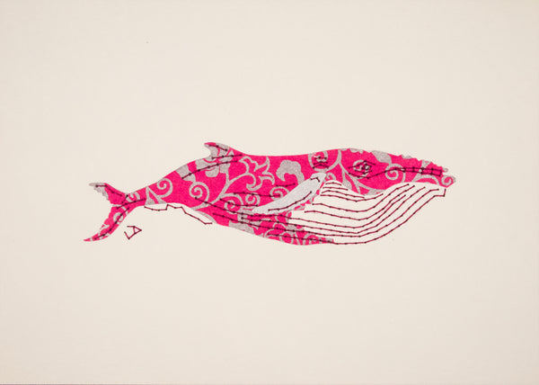 Humpback Whale in Silver & Magenta