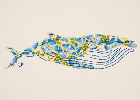 Humpback Whale in Blue Morning Glories