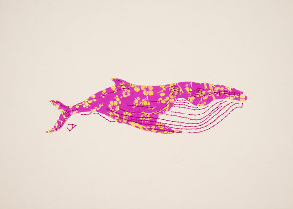 Humpback Whale in Gold and Mauve