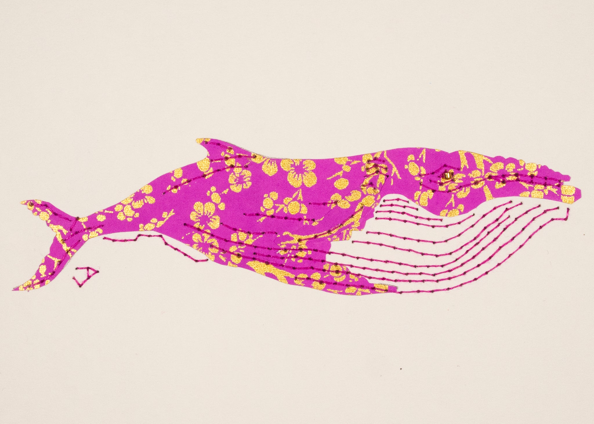 Humpback Whale in Gold and Mauve