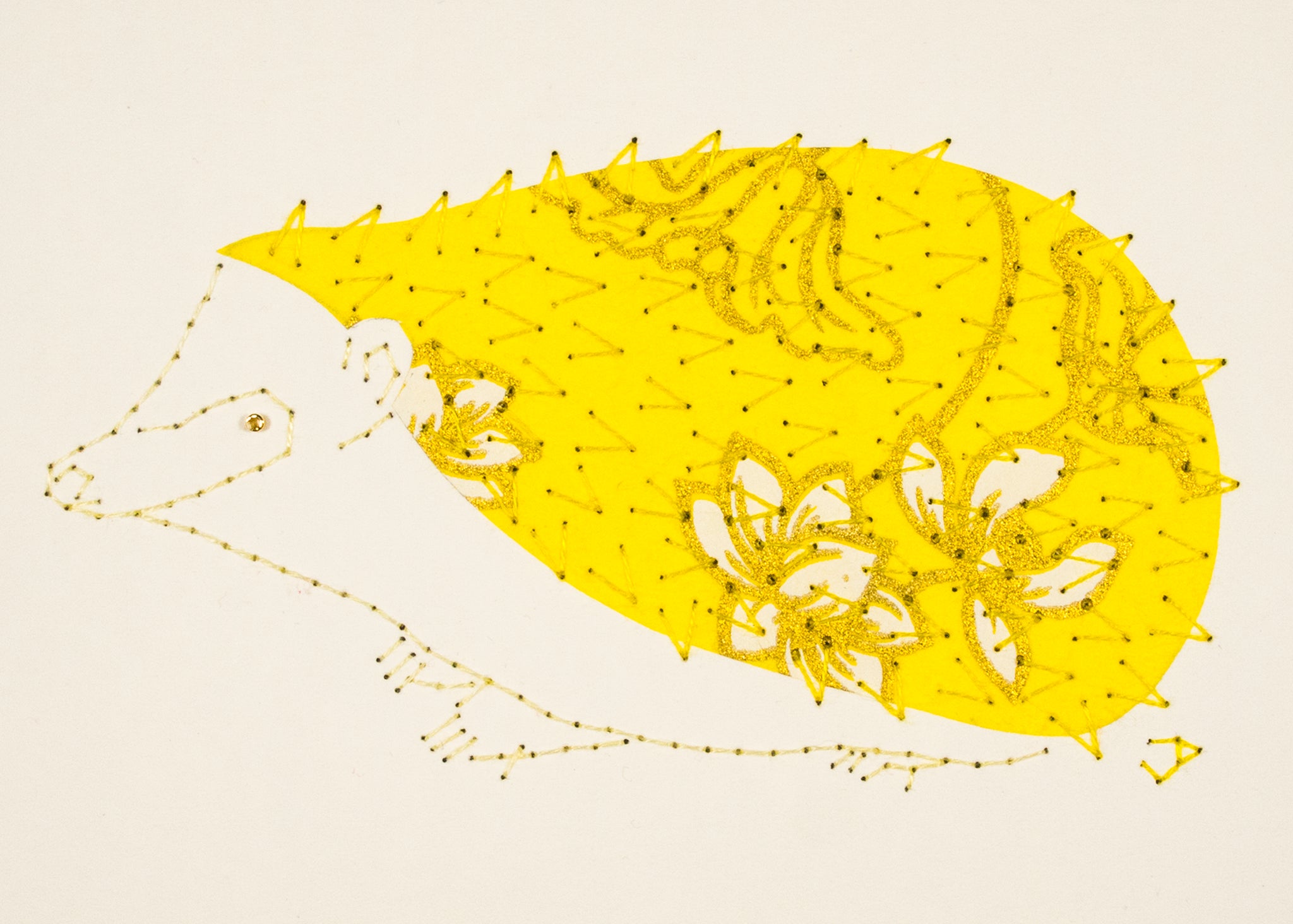 Hedgehog in Yellow & White Flowers