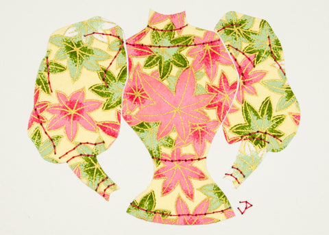 Sweater in Pink & Green Leaves