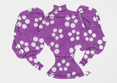 Sweater in Silver Dots on Purple