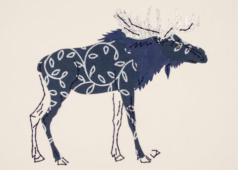 Moose in Silver & Navy Blue