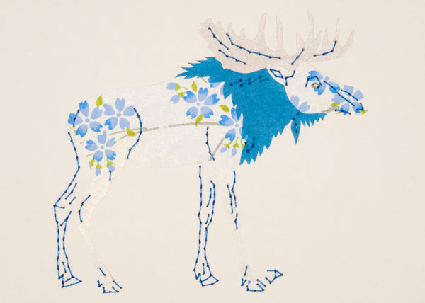 Moose in Electric Blue & Silver