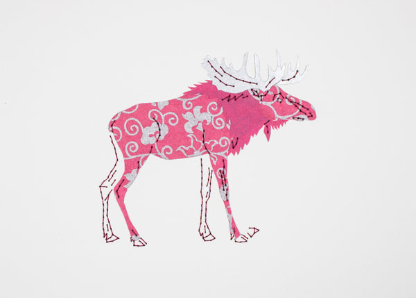 Moose in Magenta & Silver