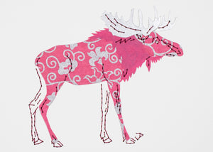 Moose in Magenta & Silver