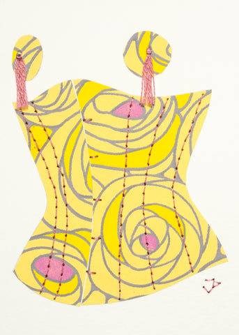 Burlesque Corset in Yellow Roses