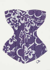 Victorian Corset in Silver & Indigo