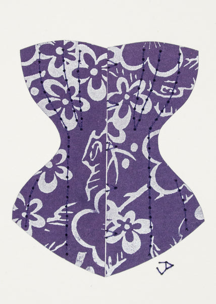 Victorian Corset in Silver & Indigo