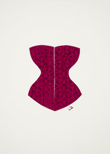 Victorian Corset in Wine & Purple