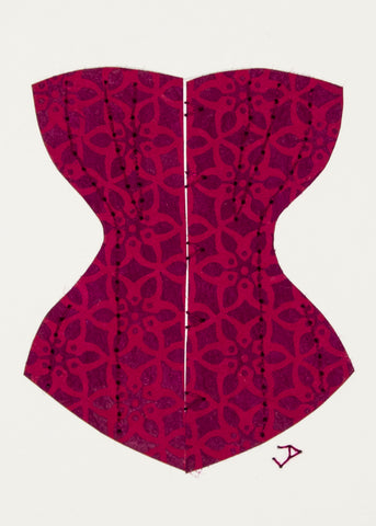 Victorian Corset in Wine & Purple