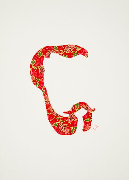 Beard & Moustache in Red Flowers