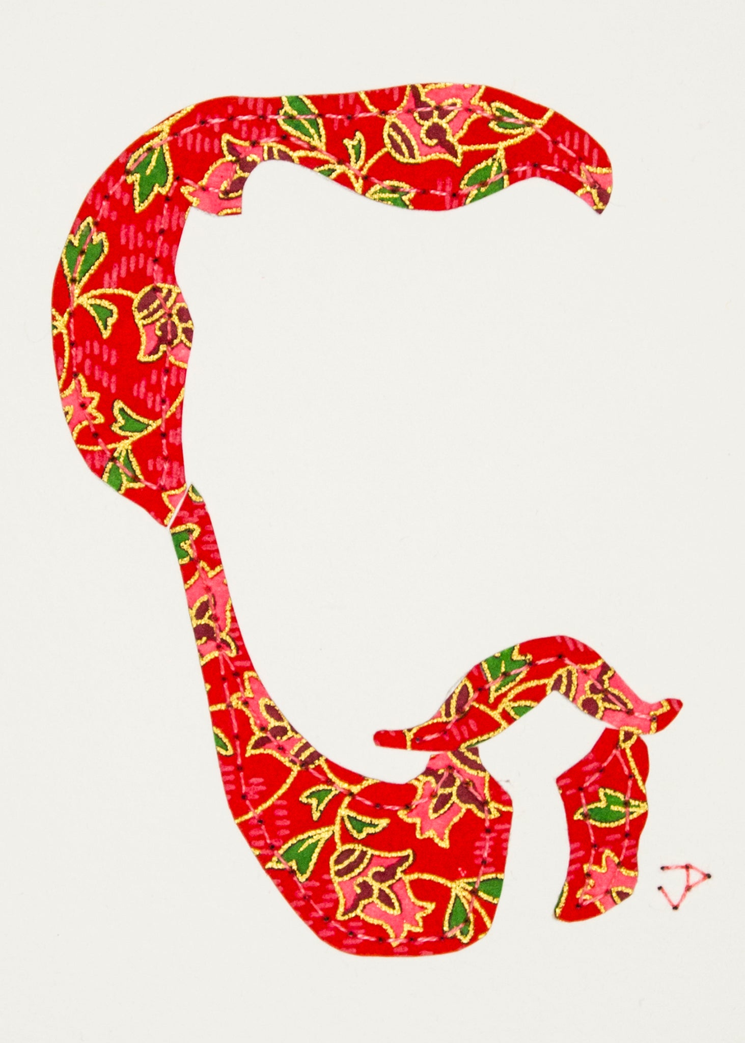 Beard & Moustache in Red Flowers