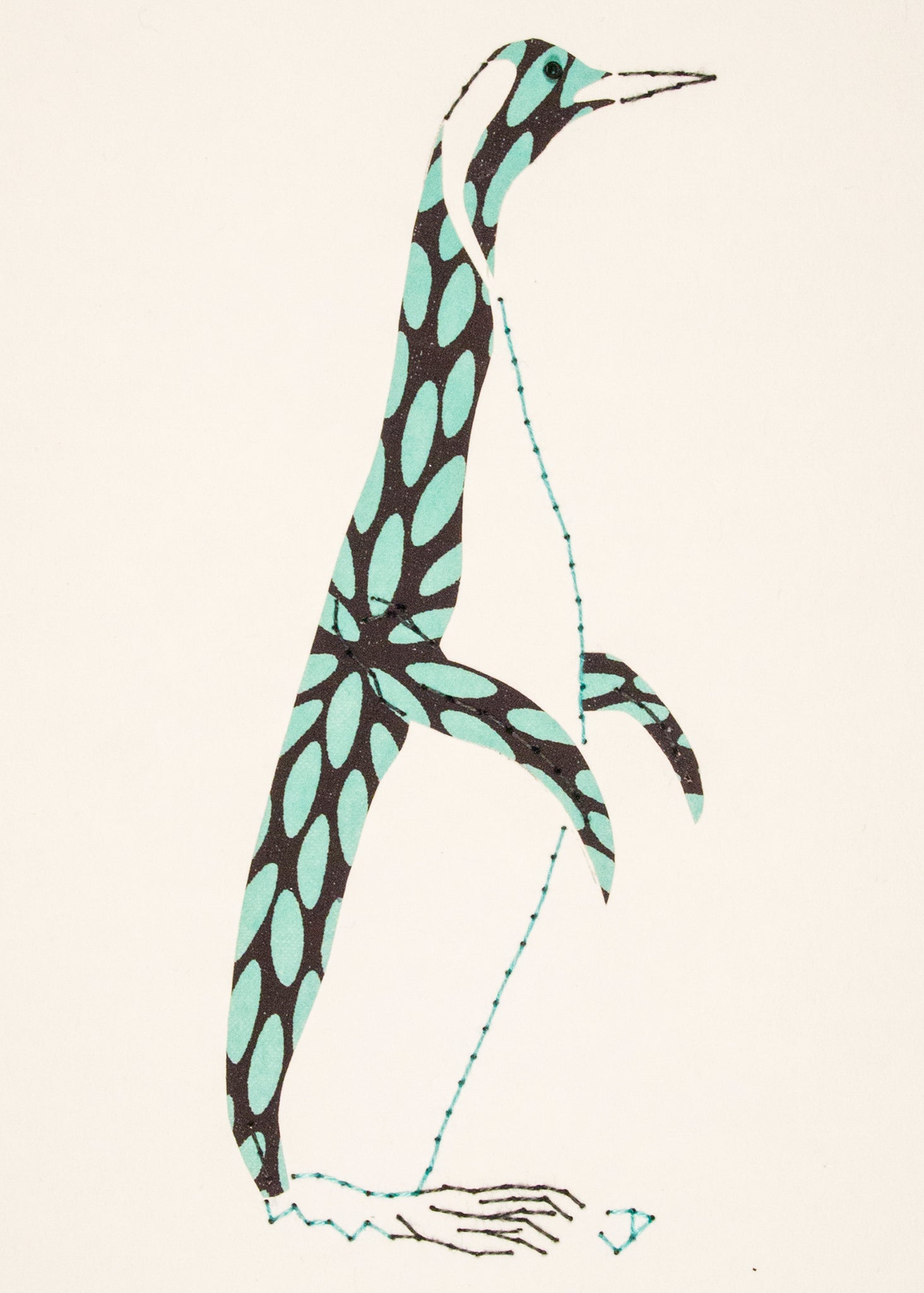 Penguin in Turquoise & Black