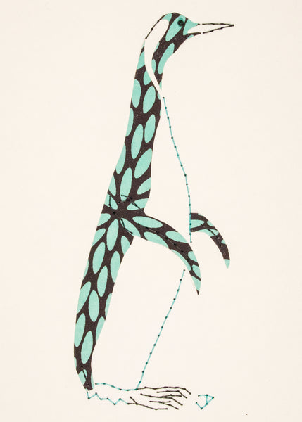 Penguin in Turquoise & Black