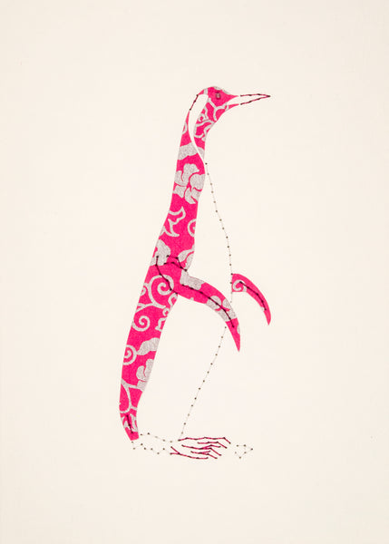 Penguin in Pink & Silver