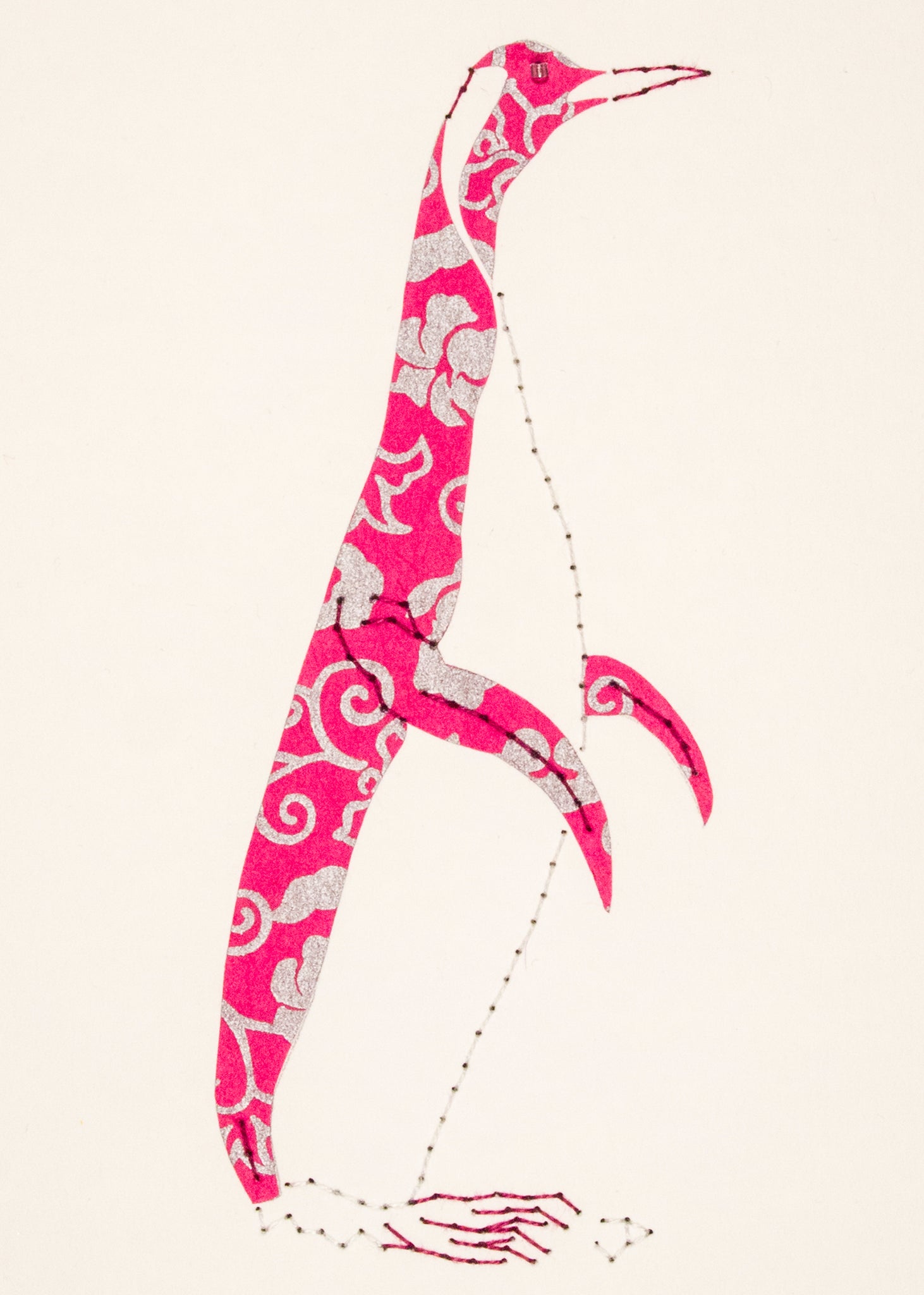 Penguin in Pink & Silver