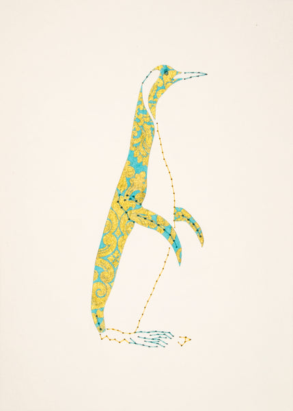 Penguin in Gold & Turquoise Filigree