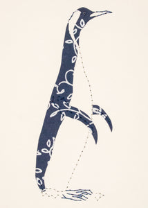 Penguin in Navy Blue & Silver