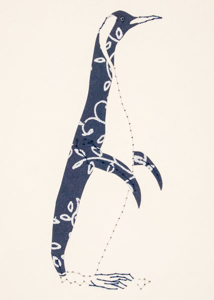 Penguin in Navy Blue & Silver