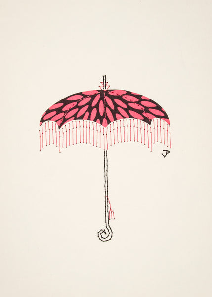 Parasol in Pale Pink & Black