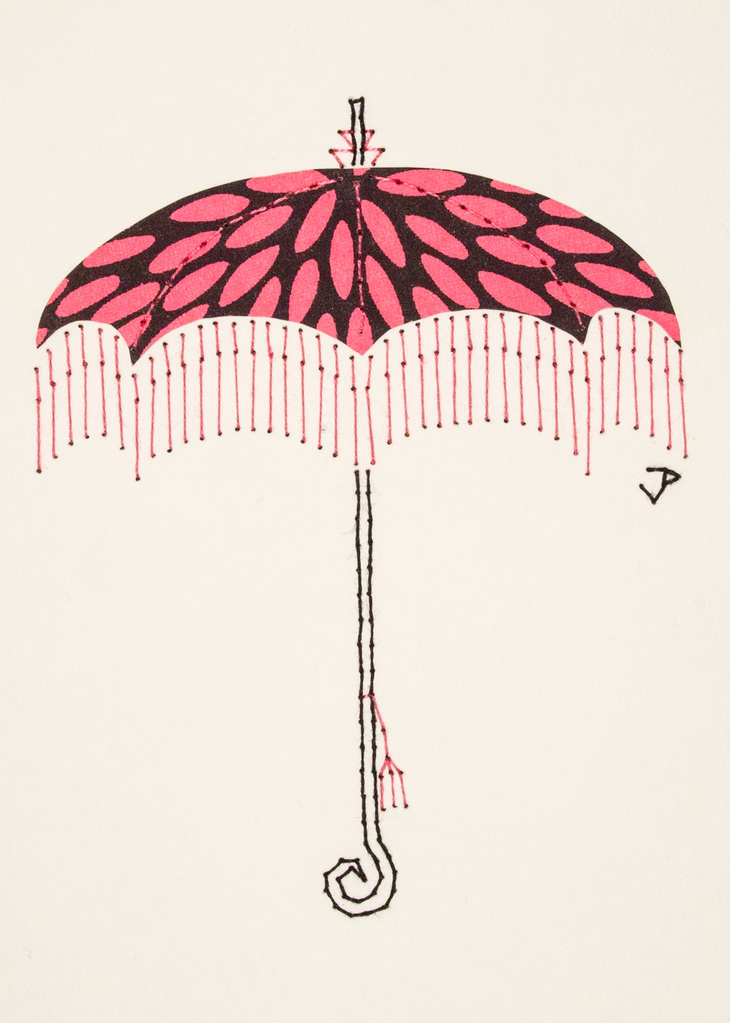 Parasol in Pale Pink & Black