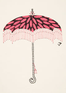 Parasol in Pale Pink & Black