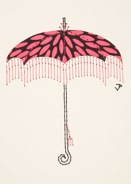 Parasol in Pale Pink & Black