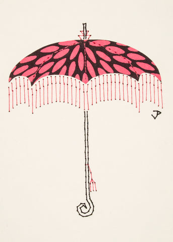 Parasol in Pale Pink & Black