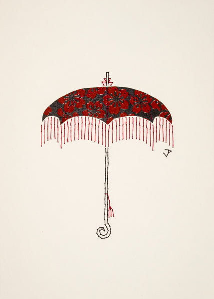 Parasol in Lacquer Red & Black