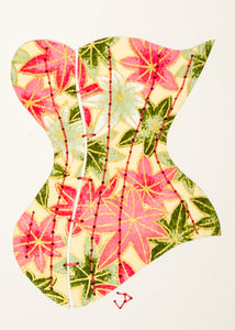 Victorian Corset in Pink & Green Flowers