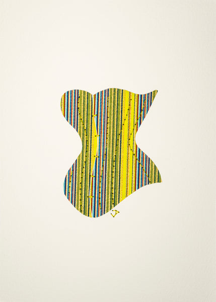Victorian Corset in Lime Green & Blue Stripes