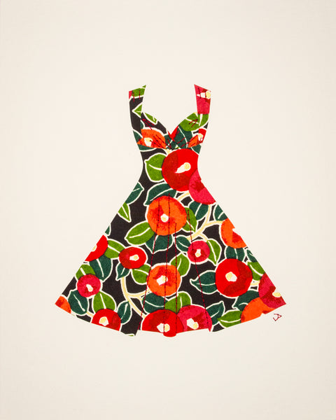 Pinup #024: Pinup dress in red poppies