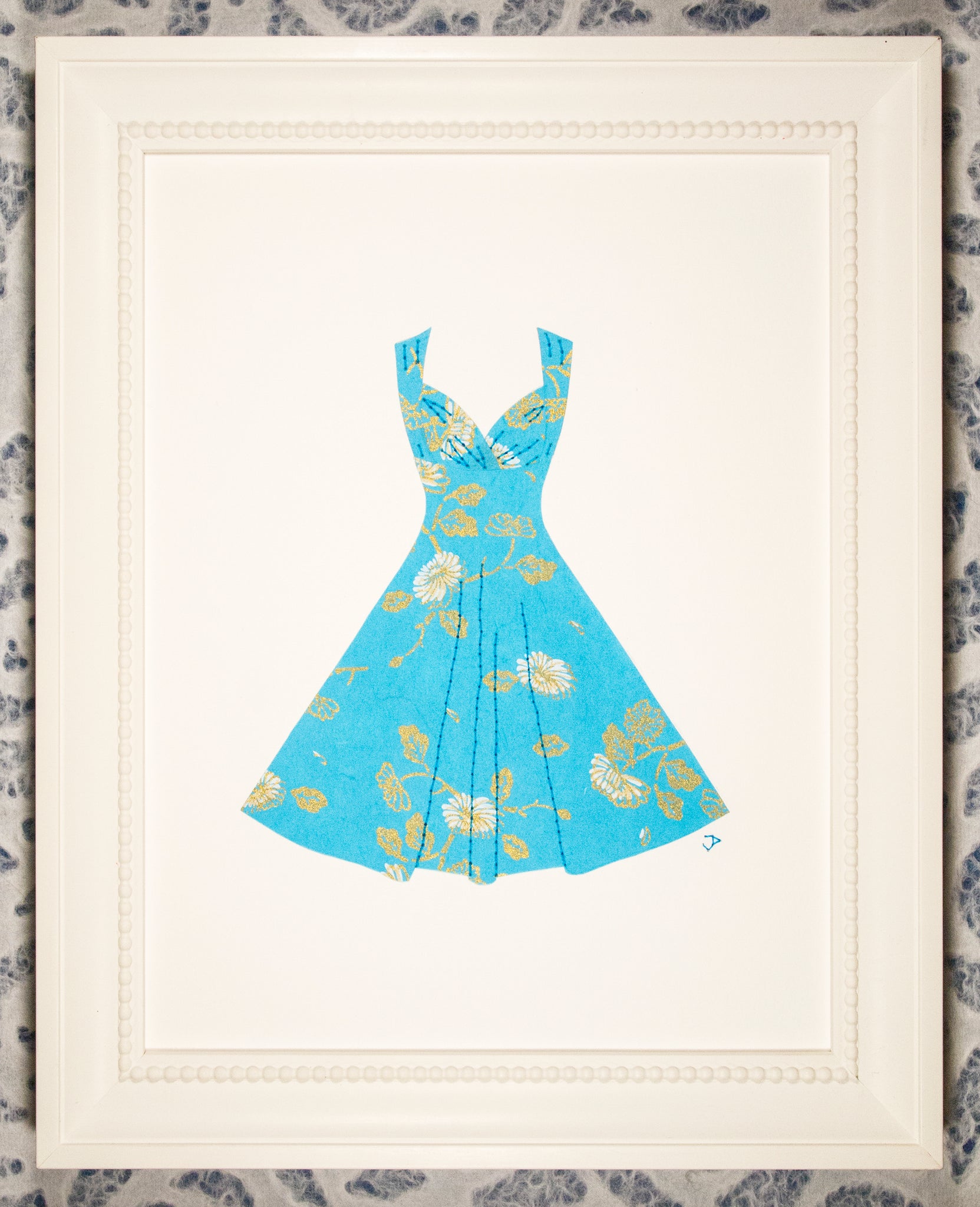 Pinup #026: Pinup dress in turquoise with flowers