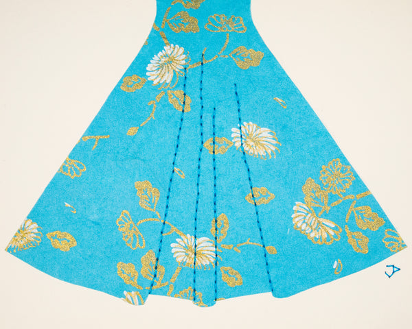 Pinup #026: Pinup dress in turquoise with flowers