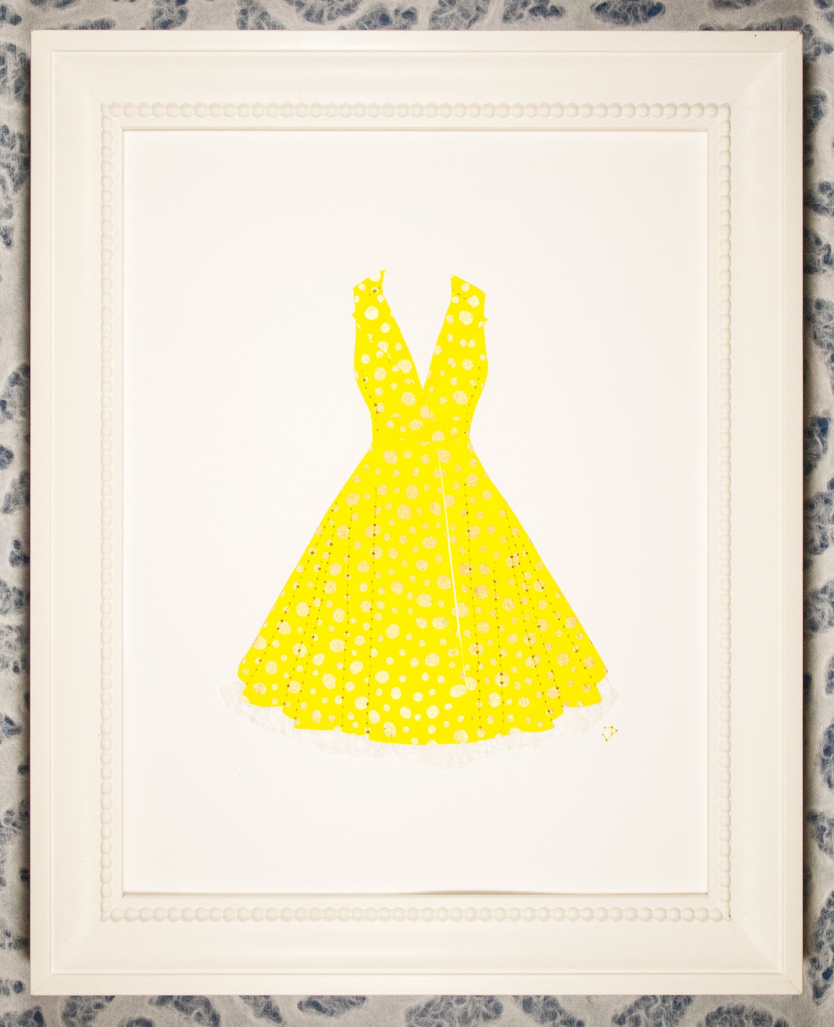 Pinup #033: Pinup dress in gold dots on yellow with crinoline