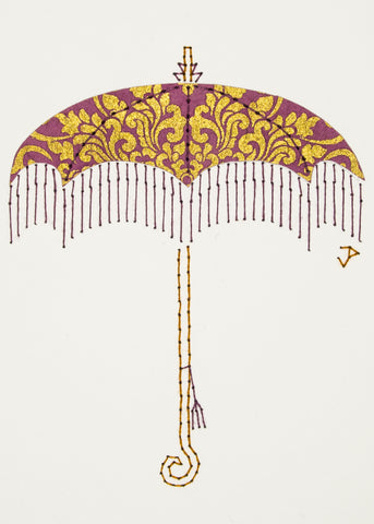 Parasol in Mauve & Gold