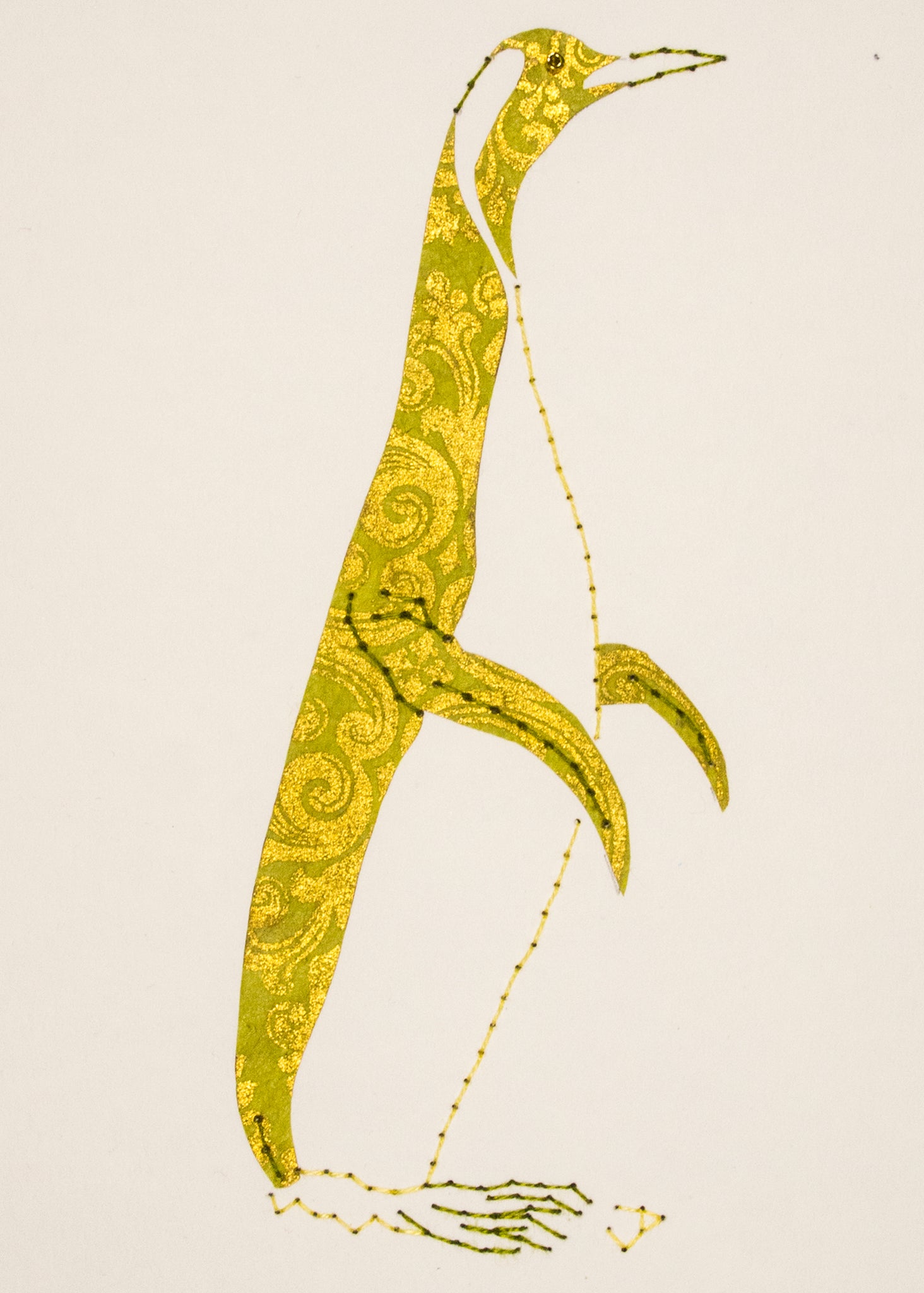 Penguin in Gold & Chartreuse