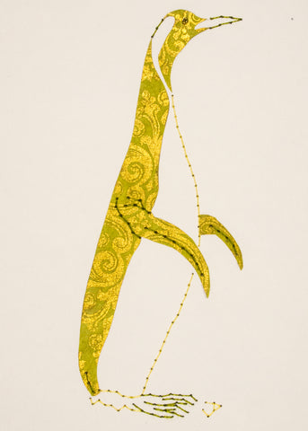 Penguin in Gold & Chartreuse