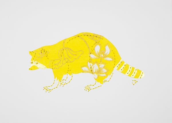 Raccoon in Yellow & Gold