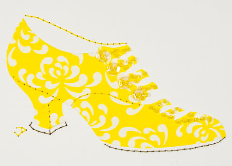 1916 Shoe in Yellow & White