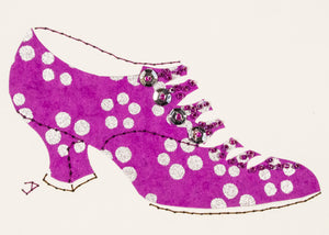 1916 Shoe in Purple with Silver Dots