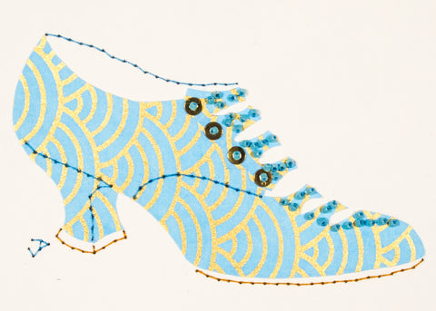 1916 Shoe in Turquoise and Gold