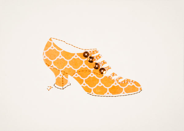 1916 Shoe in Orange and White