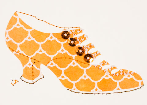 1916 Shoe in Orange and White