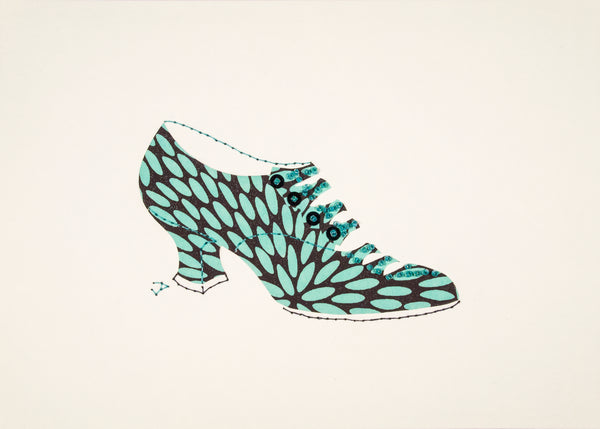 1916 Shoe in Turquoise and Black