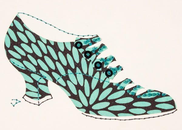 1916 Shoe in Turquoise and Black