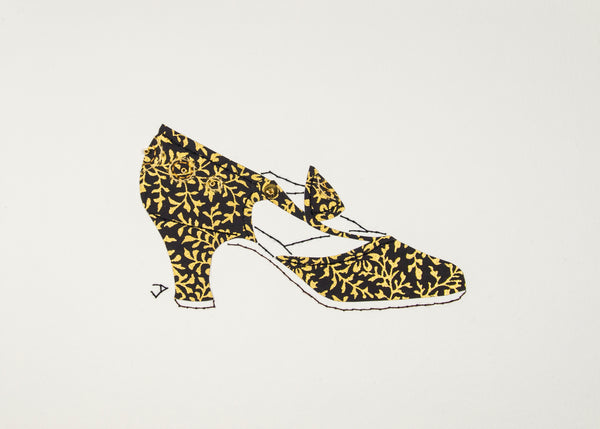 1925 Shoe in Gold & Black